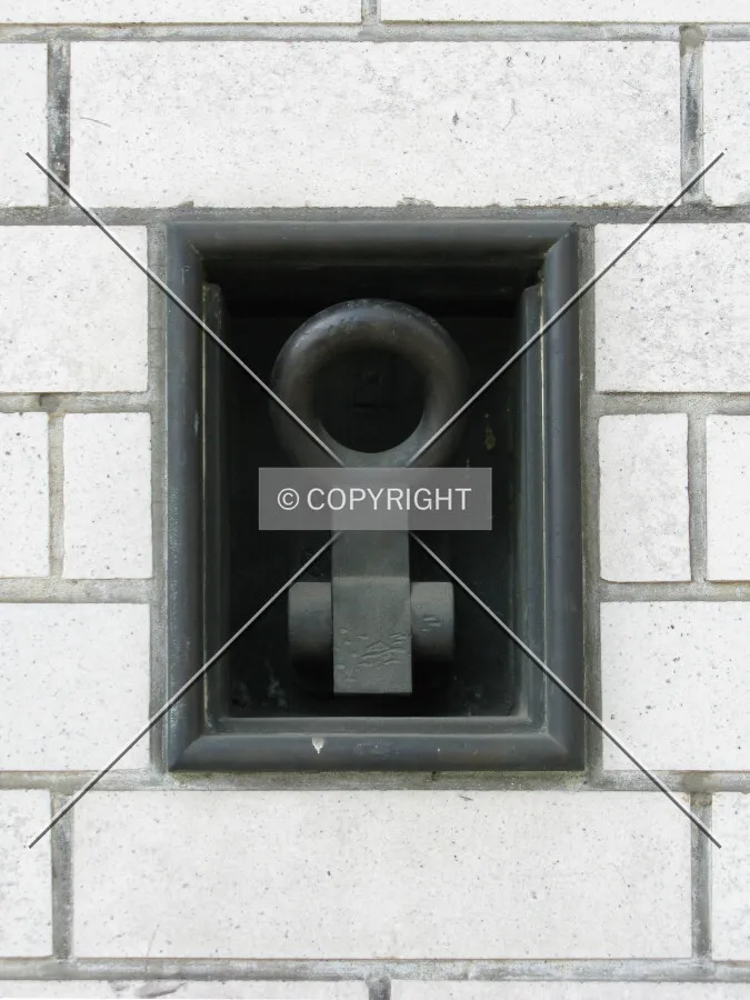 Flag bracket near the front entrance