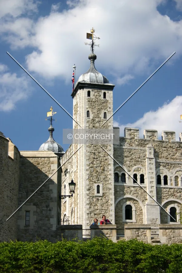 Looking north at one of the towers