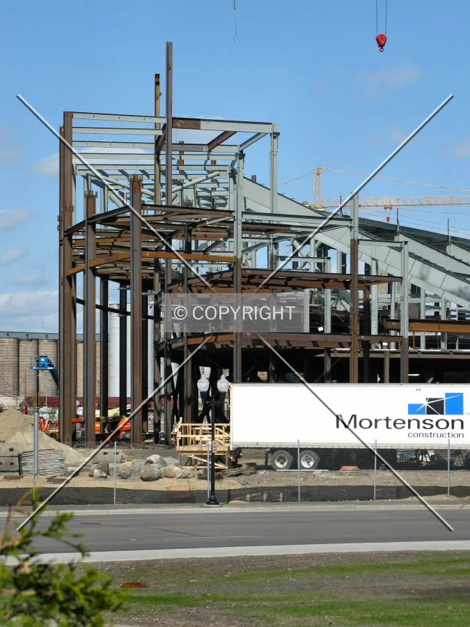 Detail of steelwork for the northwest bowl