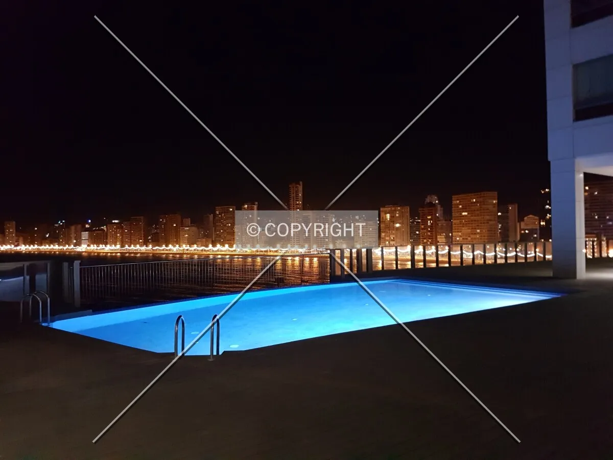The swimming pool at night