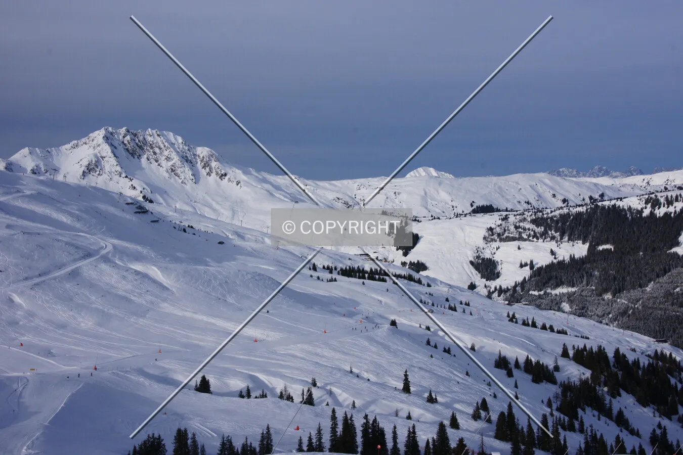 Snow-covered mountains in the austrian Alps