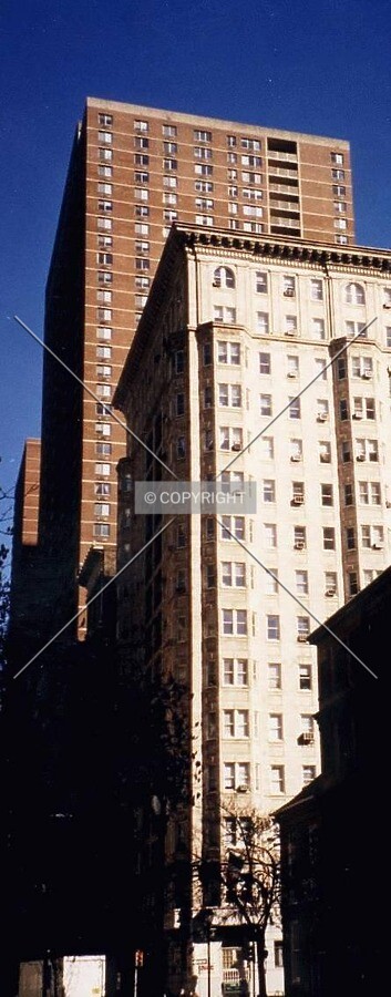 Partial view from west, rising over a neighbor