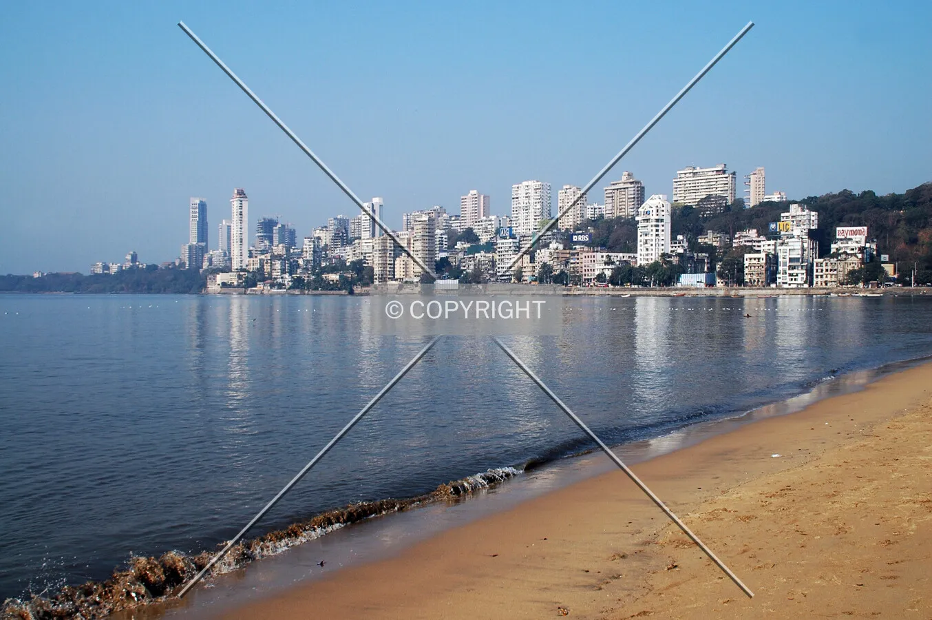 Malabar Hill viewed from Chowpatty Beach