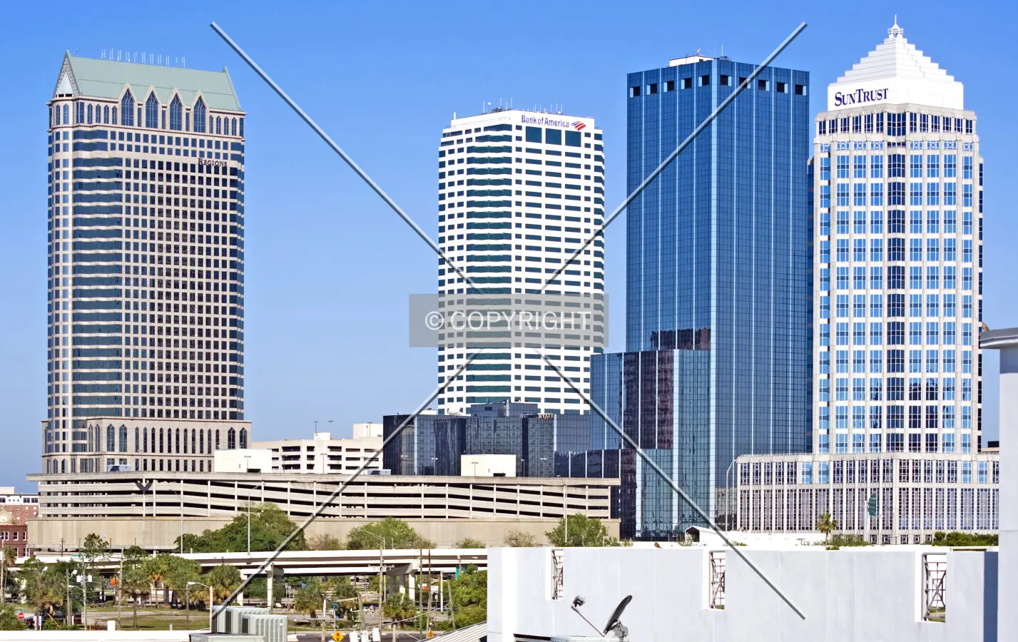 Tampa, Florida, USA. View of the skyline from the southeast.
