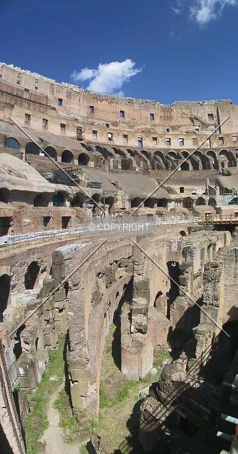 View over the passageways which were once under the stadium arena