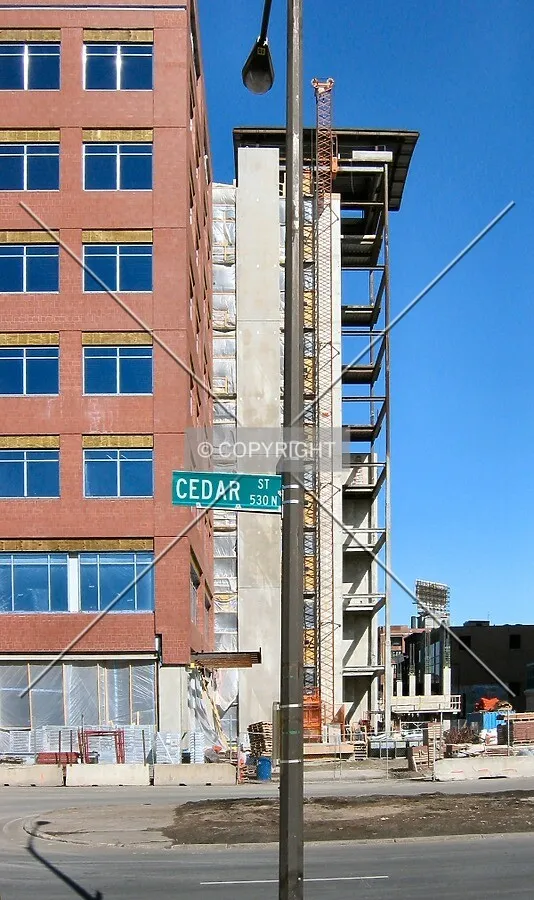 View across Cedar Street