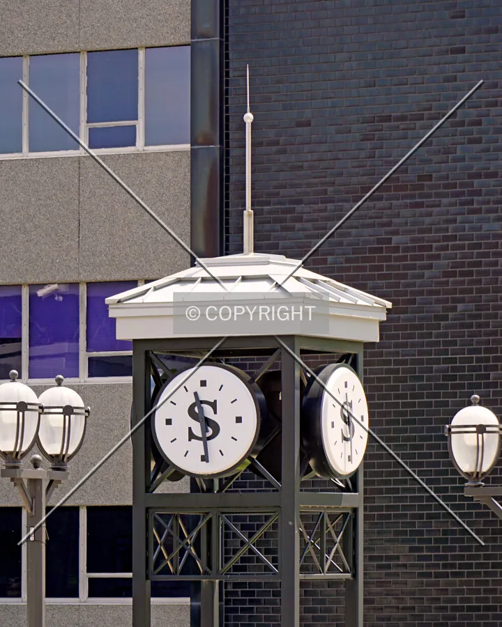 Detail of the clock tower; June 3, 2017