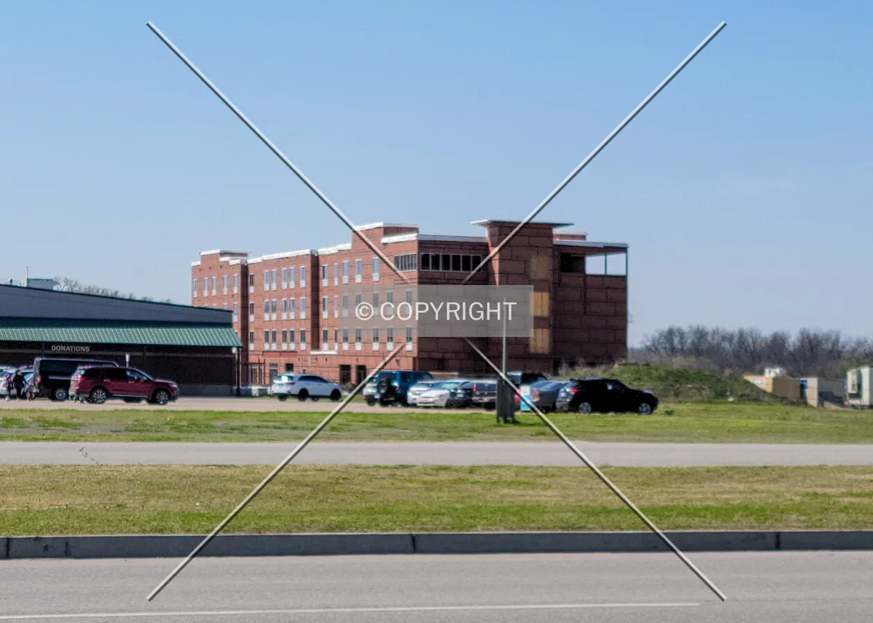 From the northeast during construction; April 2, 2021