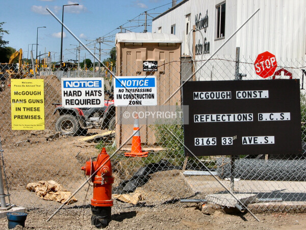 Construction entrance at northeast corner