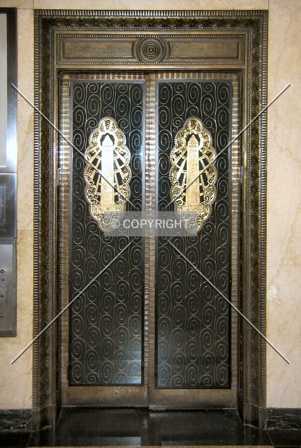 Elevator doors on ground level
