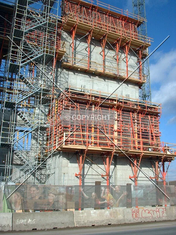 Concrete formwork at the east end of the site