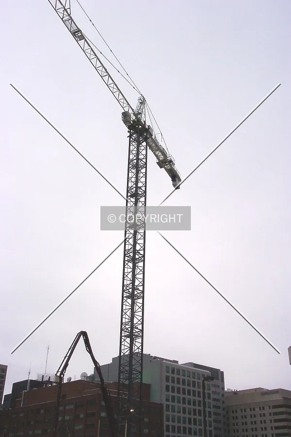 The crane overhead