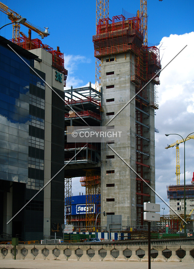 As seen from Paseo de la Castellana