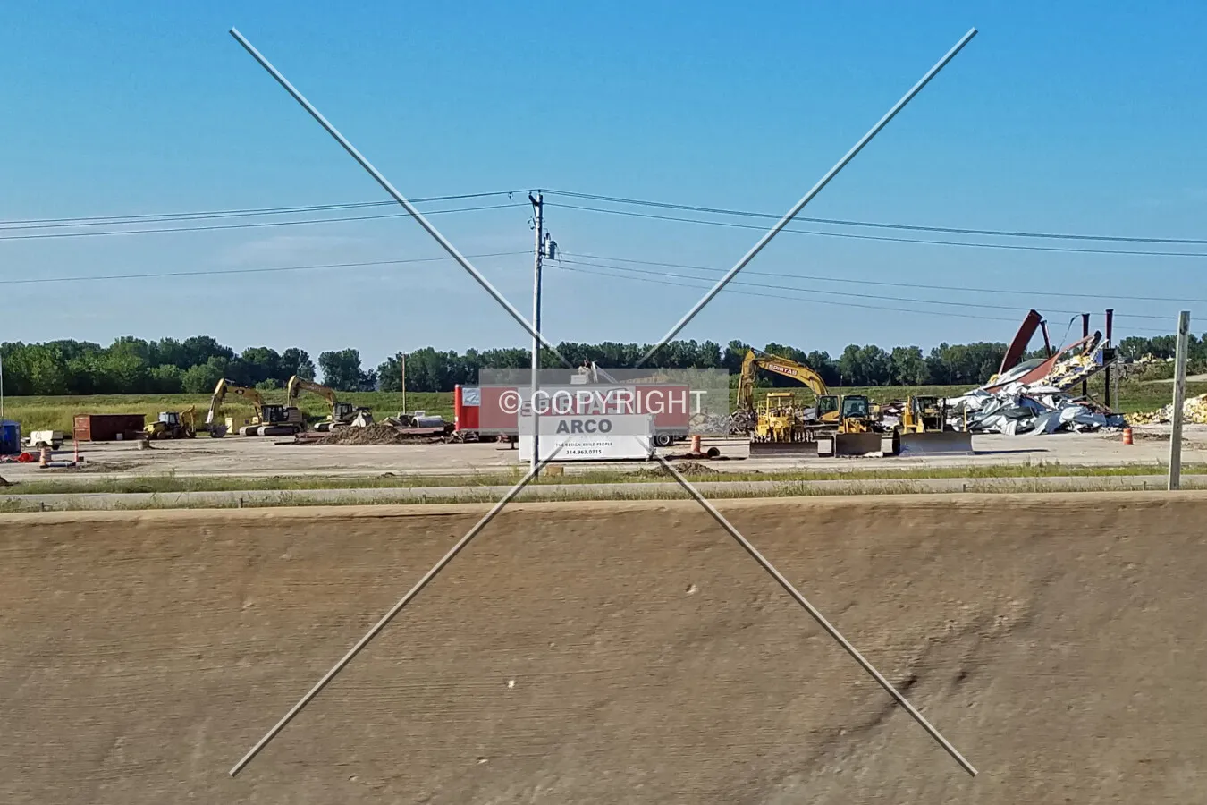 View from the south during demolition; August 26, 2017