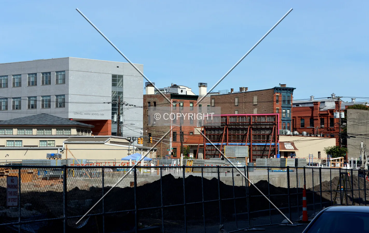View from the southeast on River Street