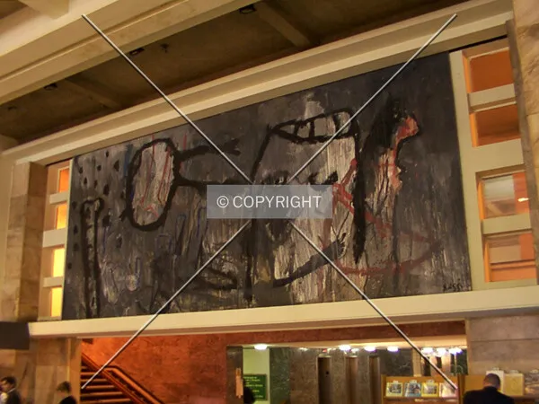Mural at the south end of the main lobby