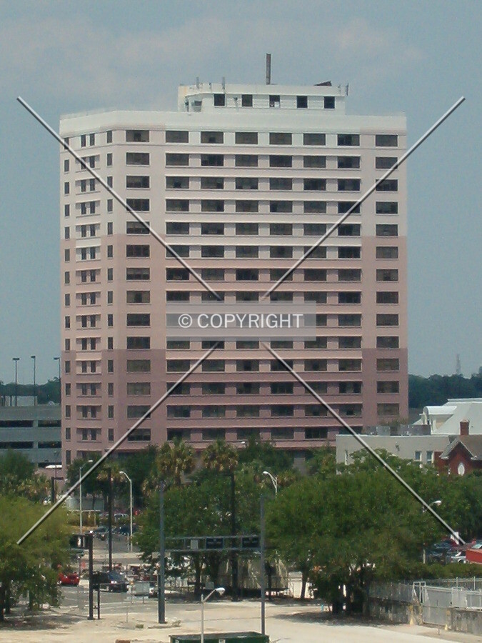 View from a parking garage looking north