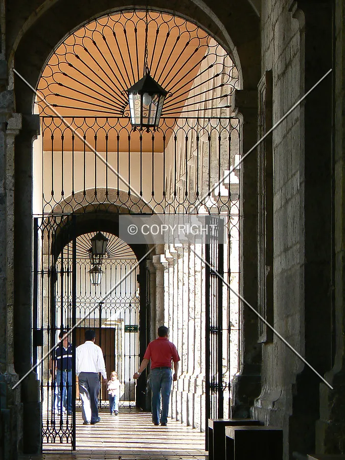 Looking out to the north corridor of the main courtyard