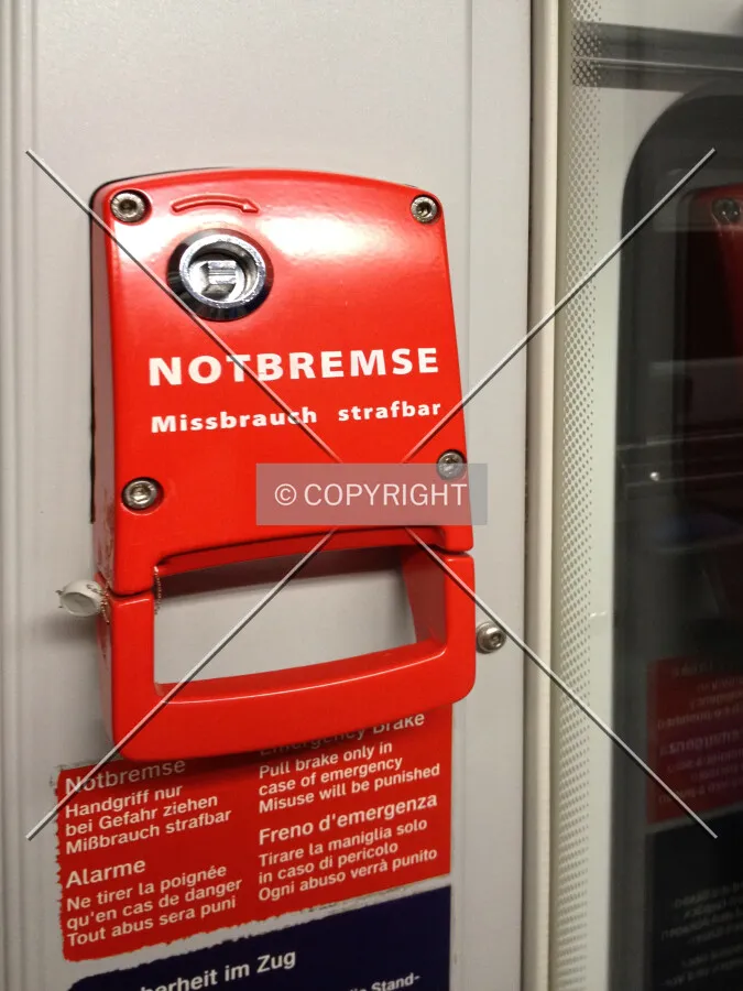 Emergency break in a S-Bahn metro train