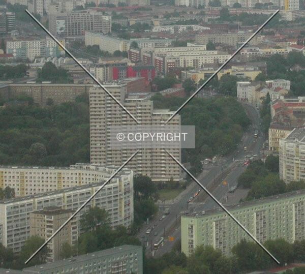 Aerial view of the building
