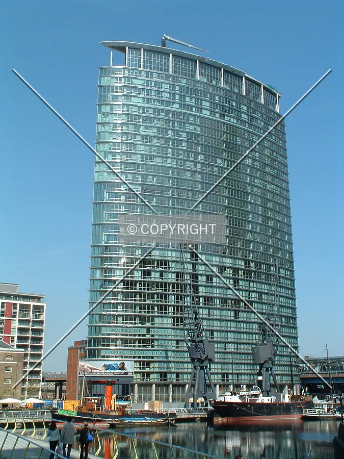 Looking up at the externally complete tower