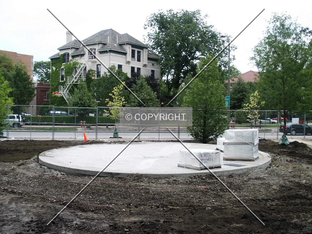 Looking northeast over the fountain