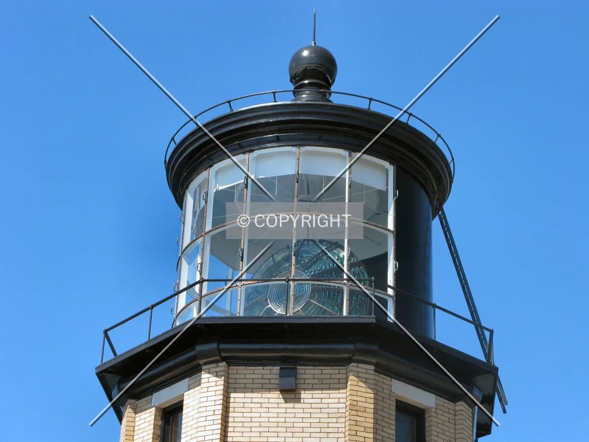 Top of the lighthouse, with the fresnel lens