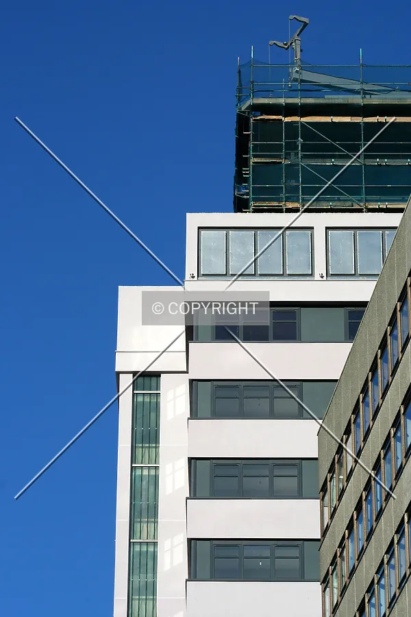 View of the facade progress