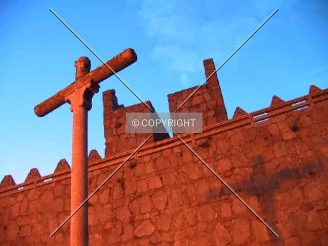 A crucifix within the Old City walls