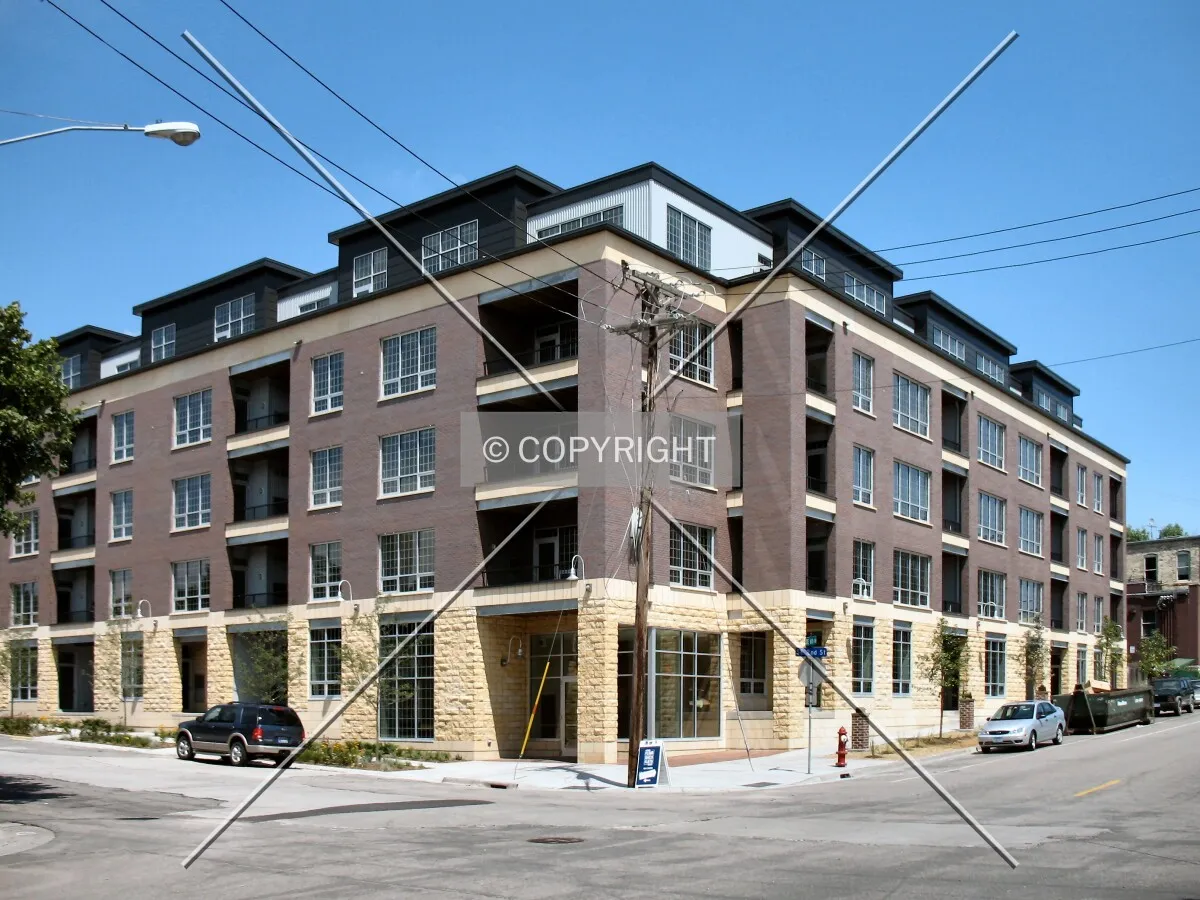 View to the north across 2nd Street/6th Avenue SE