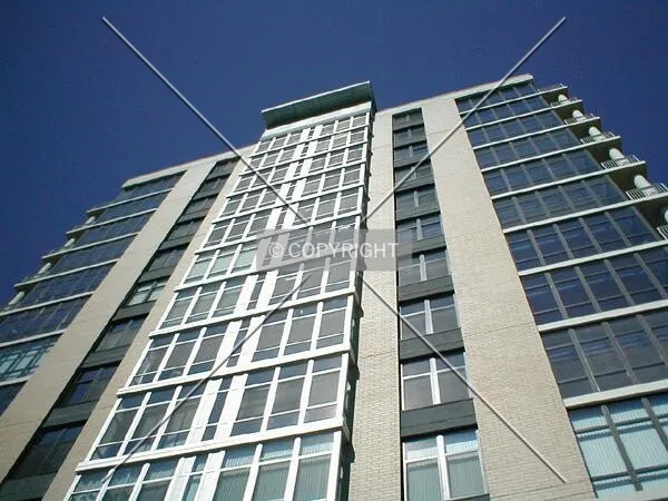 Looking up the side of the building