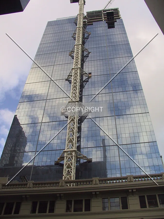Looking up from Russell Street