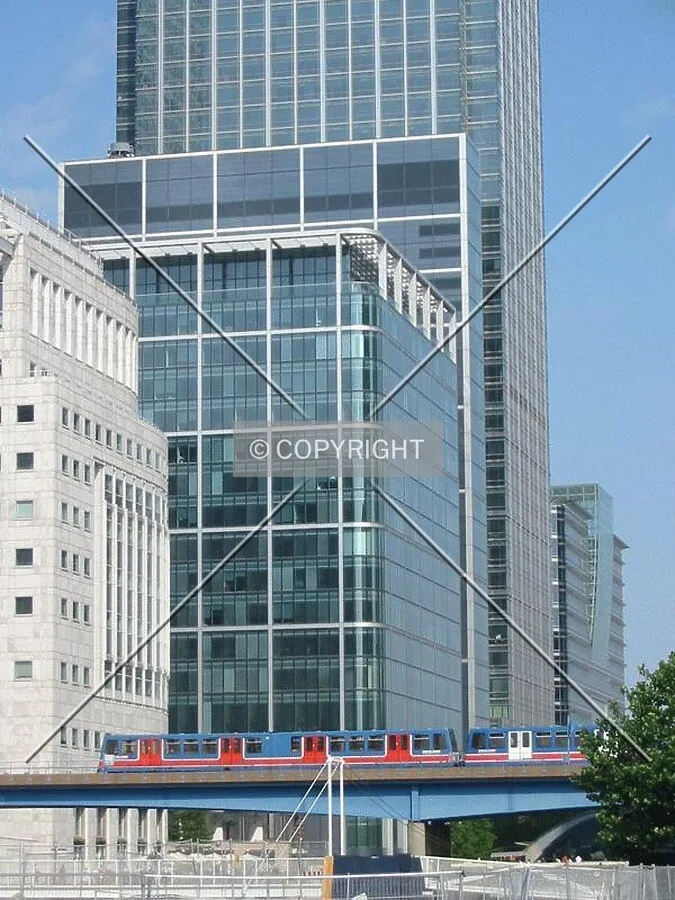 View across Heron Quay and the DLR track