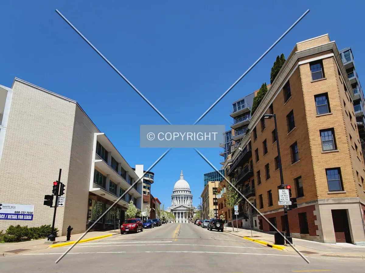 Distant view from South Hamilton Street; May 9, 2020