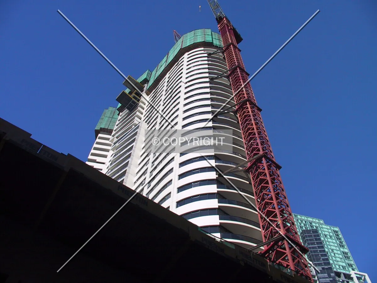 Looking up the west corner