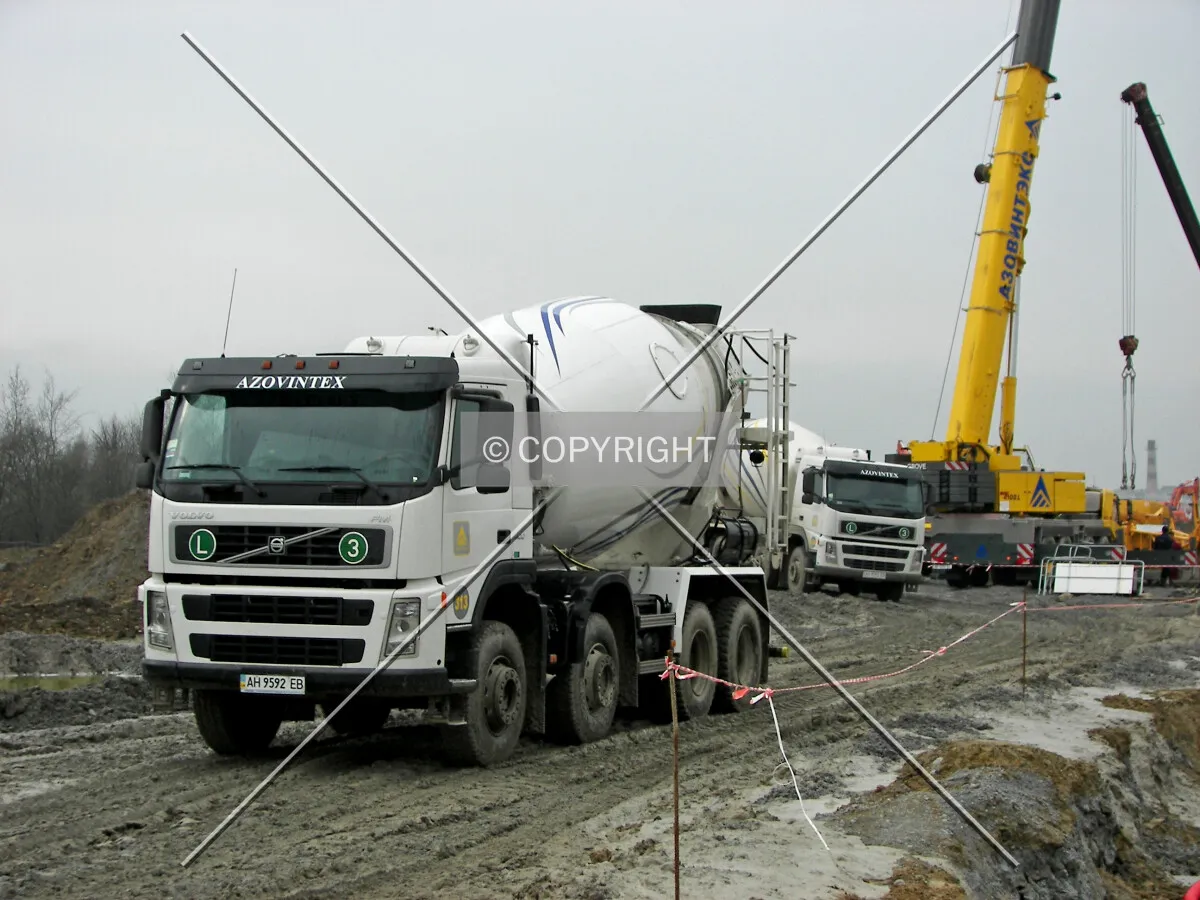 Concrete mixers at the construction site