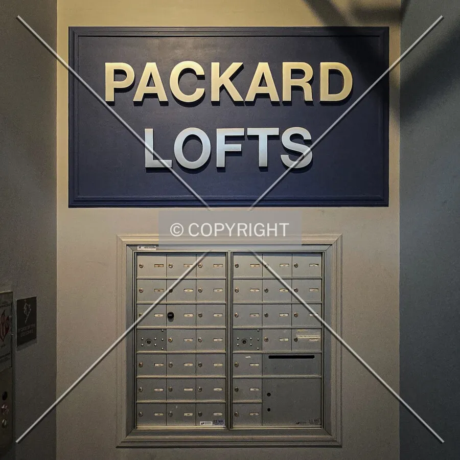 Interior sign and mailboxes; May 11, 2024