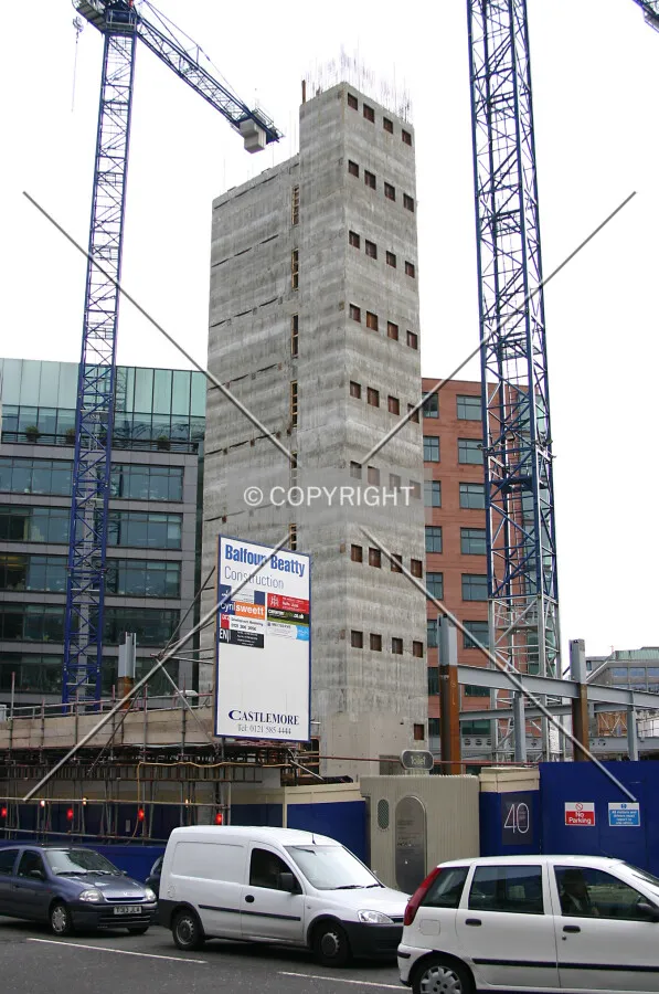 View east of a core from Charterhouse Street