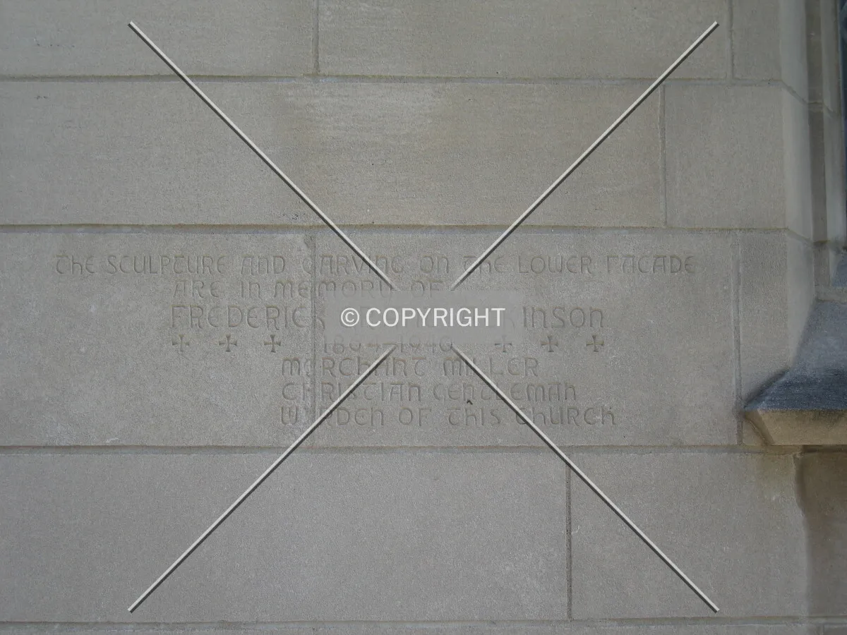 Inscription near front entrance
