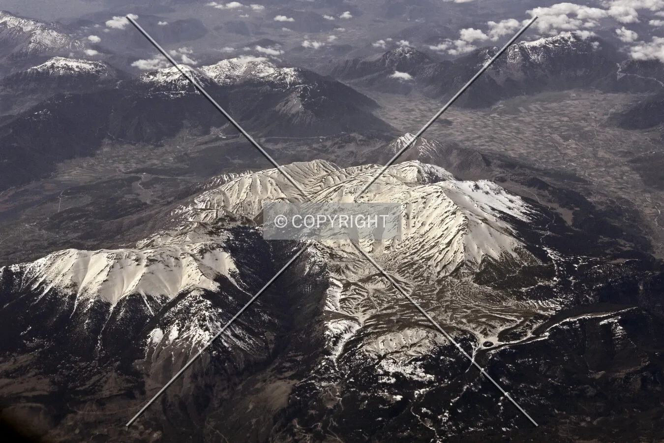 aerial picture from airplane