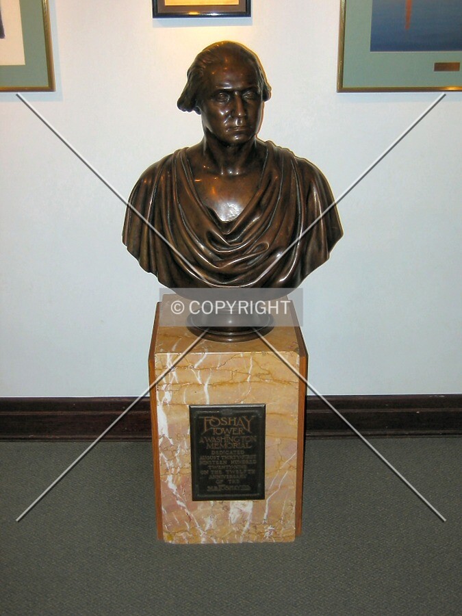 Bust of George Washington in 30th floor museum