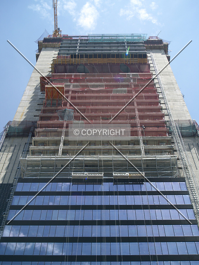 Looking up from the southern façade