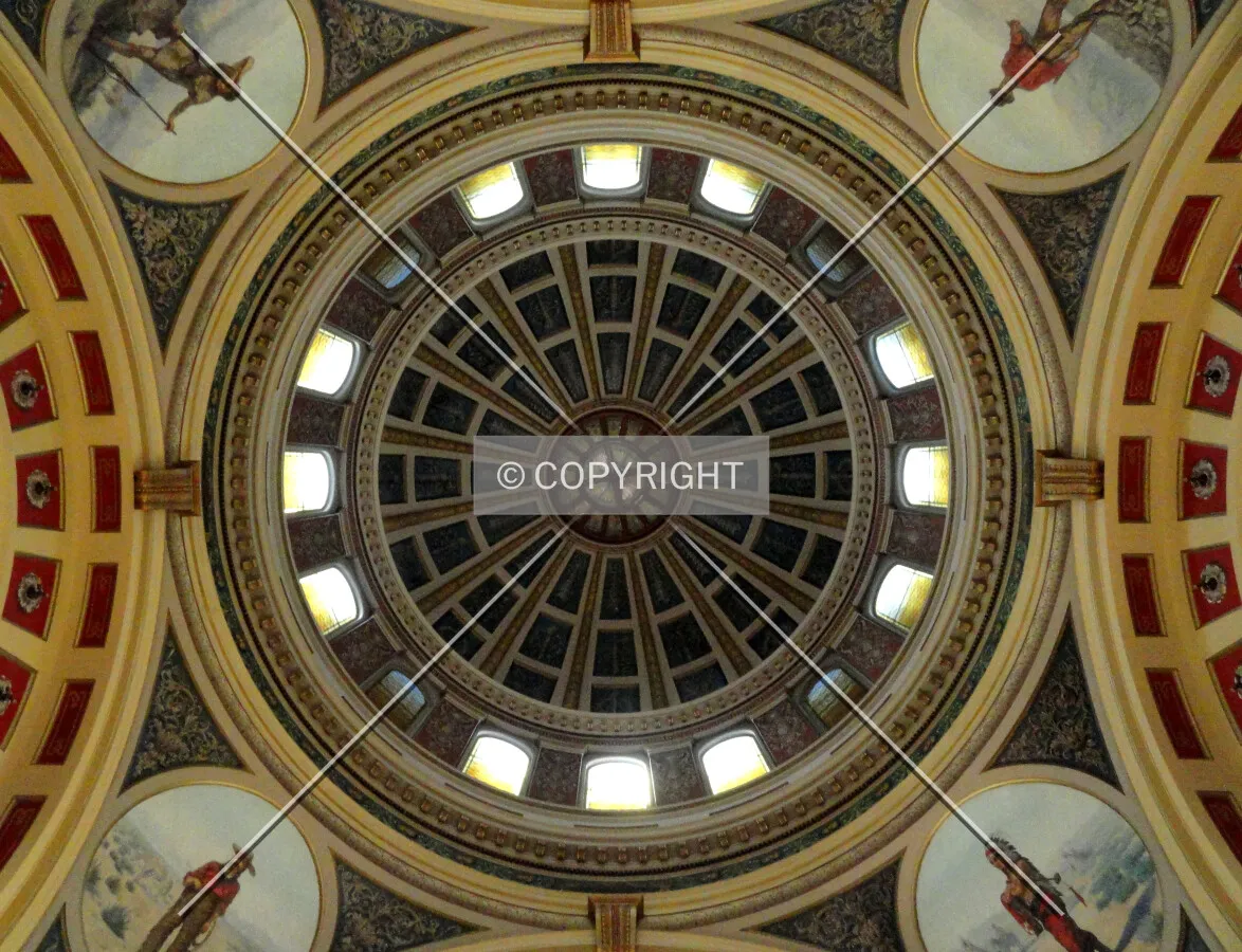 Looking up inside the rotunda