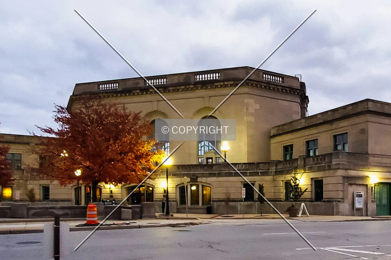 Evening view from the northwest; November 2, 2019
