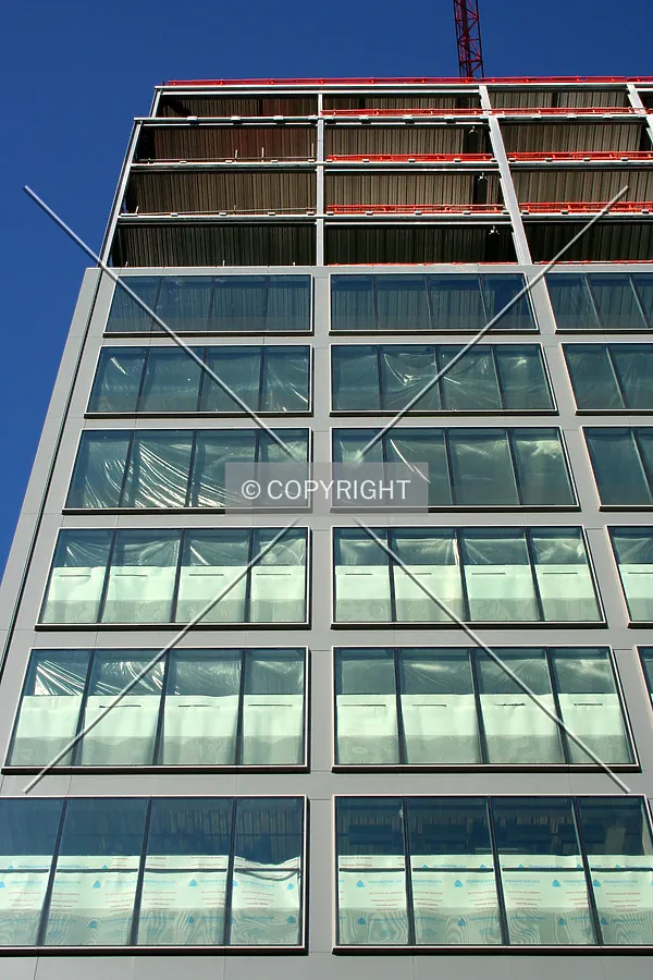 View of the facade progress
