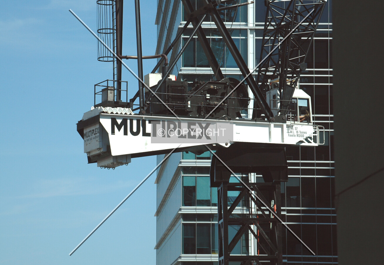 Elevated view of the crane