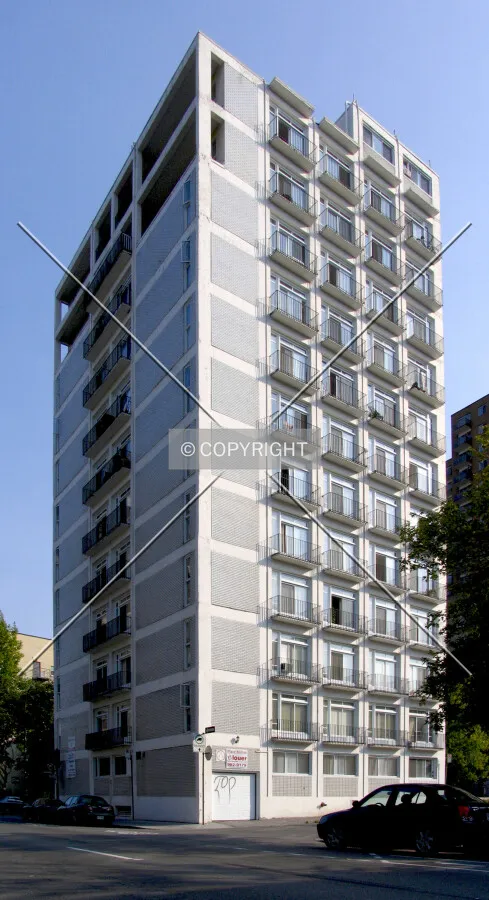Northwestern elevation viewed from up Rue Saint Urbain