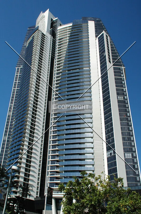 Looking up from the Gold Coast Highway