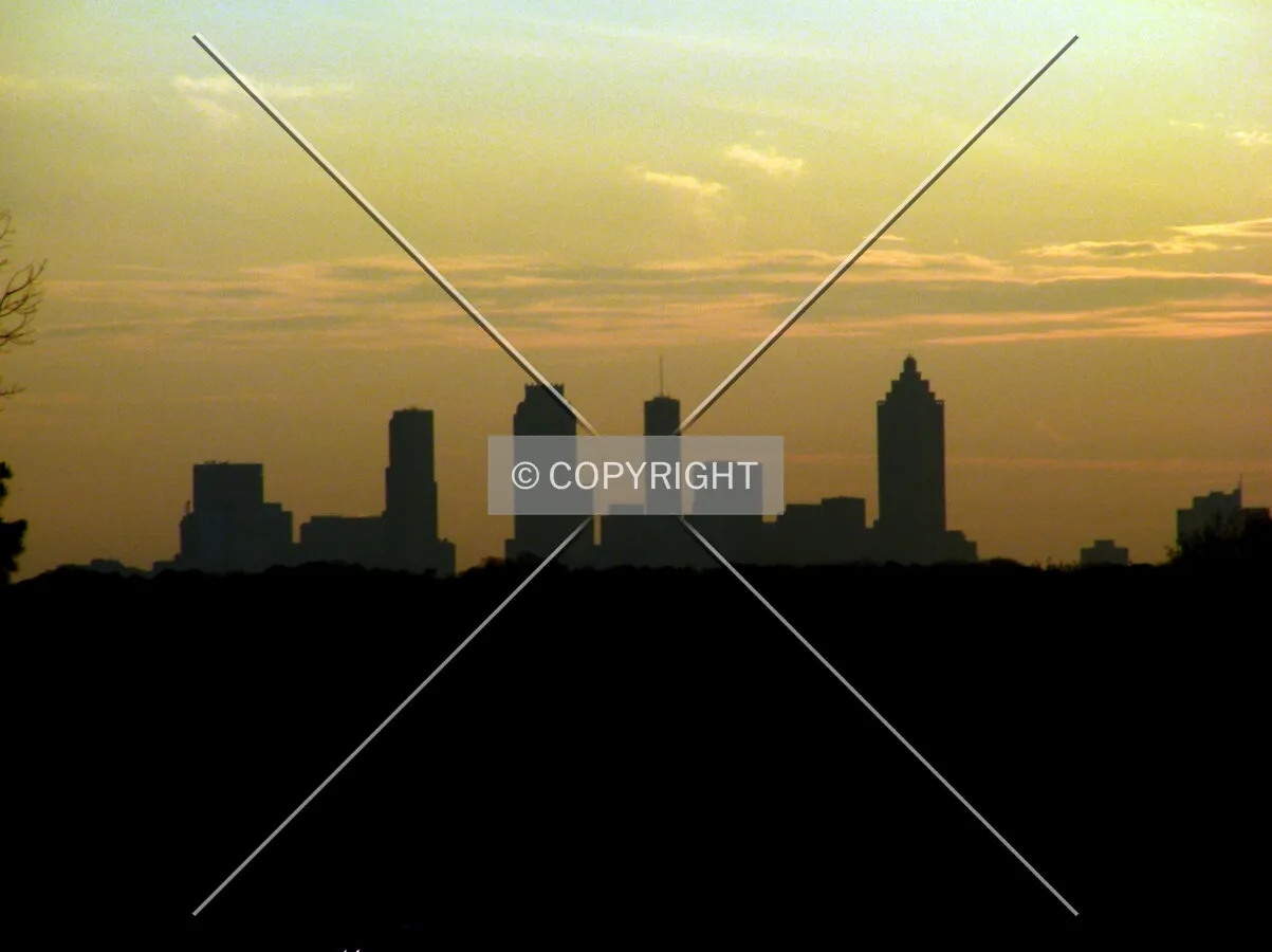 Looking west toward Downtown during sunset