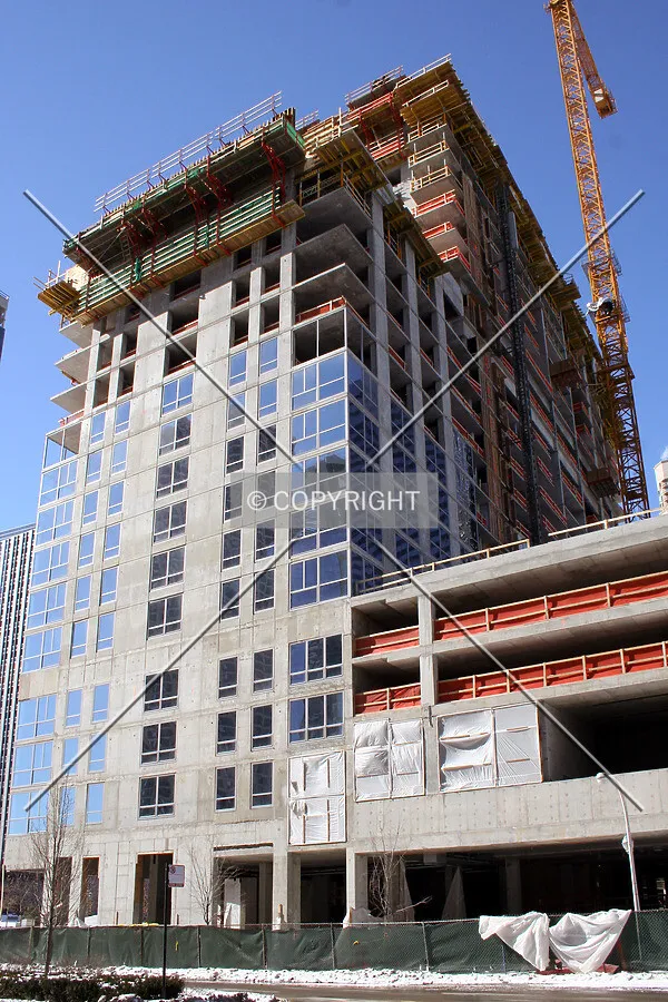 Looking up the northeast corner